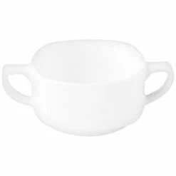 RAK Porcelain Ska 10.15 Oz. Ivory Porcelain Soup Bowl With 2 Handles - 12/Case