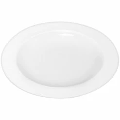 RAK Porcelain Ska 9" Ivory Round Wide Rim Porcelain Healthcare Plate - 12/Case