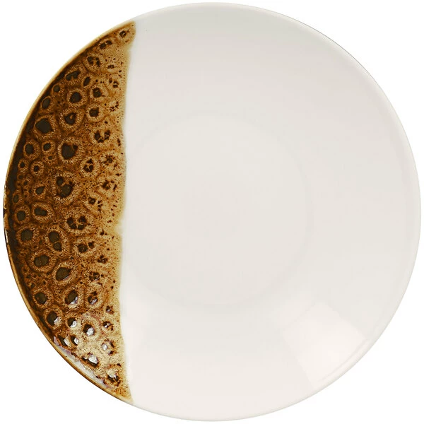RAK Porcelain Wild 9 1/16" Brown Round Porcelain Deep Coupe Plate - 12/Case 1 RAK Porcelain Wild 9 1/16" Brown Round Porcelain Deep Coupe Plate - 12/Case