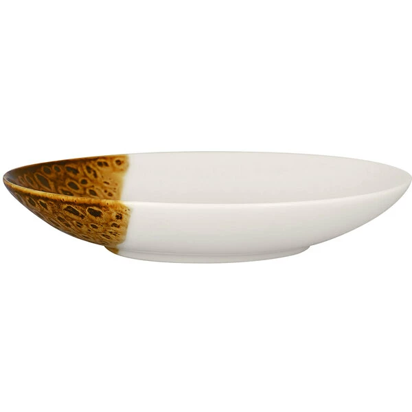 RAK Porcelain Wild 9 1/16" Brown Round Porcelain Deep Coupe Plate - 12/Case 2 RAK Porcelain Wild 9 1/16" Brown Round Porcelain Deep Coupe Plate - 12/Case - Image 2