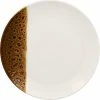 RAK Porcelain Wild 10 5/8" Brown Round Porcelain Flat Coupe Plate - 12/Case
