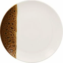 RAK Porcelain Wild 10 5/8" Brown Round Porcelain Flat Coupe Plate - 12/Case