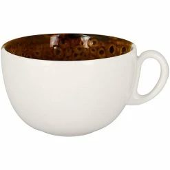 RAK Porcelain Wild 15.2 Oz. Brown Porcelain Breakfast Cup - 12/Case