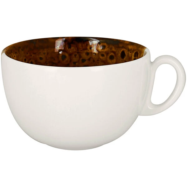 RAK Porcelain Wild 15.2 Oz. Brown Porcelain Breakfast Cup - 12/Case 1 RAK Porcelain Wild 15.2 Oz. Brown Porcelain Breakfast Cup - 12/Case