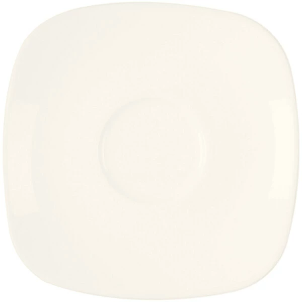 RAK Porcelain Ska 6 5/16" Ivory Square Porcelain Saucer - 12/Case 1 RAK Porcelain Ska 6 5/16" Ivory Square Porcelain Saucer - 12/Case