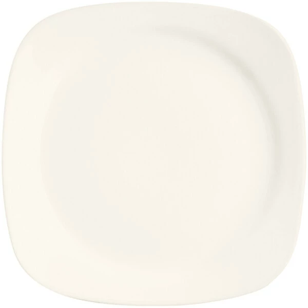 RAK Porcelain Ska 10 5/8" Ivory Square Porcelain Flat Plate - 12/Case 1 RAK Porcelain Ska 10 5/8" Ivory Square Porcelain Flat Plate - 12/Case