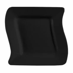 CAC China CAC SOH-16BK Color Soho 10 1/2" Black Square Stoneware Plate - 12/Case