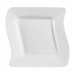 CAC China CAC SOH-6 Soho 6 3/4" Ivory (American White) Square Stoneware Plate - 36/Case
