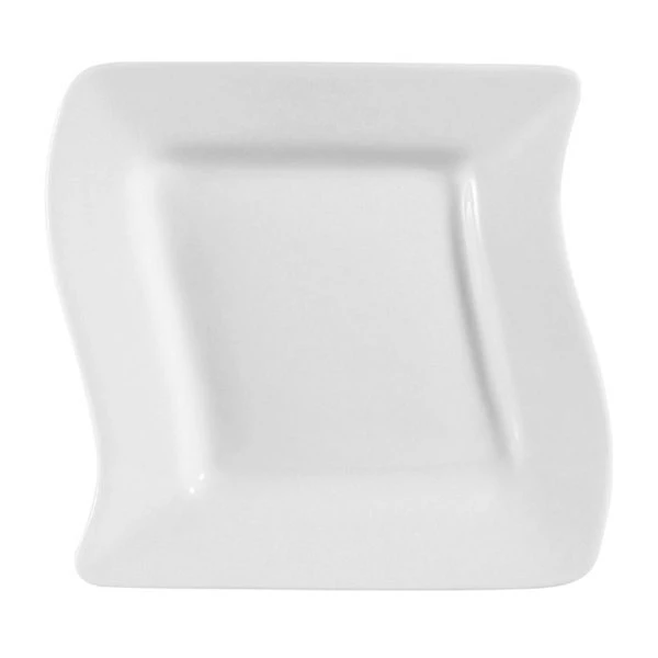 CAC China CAC SOH-6 Soho 6 3/4" Ivory (American White) Square Stoneware Plate - 36/Case 1 CAC China CAC SOH-6 Soho 6 3/4" Ivory (American White) Square Stoneware Plate - 36/Case
