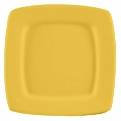 CAC China CAC R-S8QYW Clinton Color 8 7/8" Yellow Square In Square Plate - 24/Case