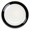 CAC China CAC R-2-BLK Rainbow 6" Black Saucer - 36/Case