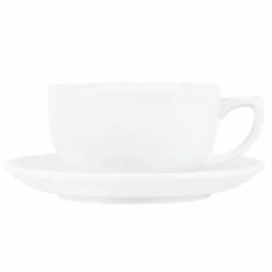 CAC China CAC RCN-57 Bright White Clinton Cappuccino Cup Saucer 6 7/8" - 36/Case -Rak Porcelain shop 302077