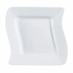 CAC China CAC SOH-8 Soho 8 1/2" Ivory (American White) Square Stoneware Plate - 24/Case