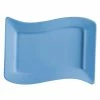 CAC China CAC SOH-14LB Color Soho 13 1/2" X 8 7/8" Light Blue Rectangular Stoneware Platter - 12/Case