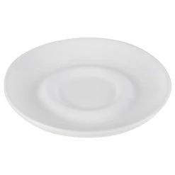 CAC China CAC PTC-5-S Bright White Party Collection Porcelain 7 Oz. Cup, 6 1/4" Saucer, And Spoon Set - 8/Case -Rak Porcelain shop 360511