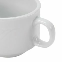 CAC China CAC RSV-1-S Roosevelt 8 Oz. Super White Stackable Porcelain Mug - 36/Case -Rak Porcelain shop 361585