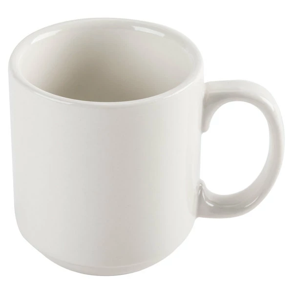 CAC China CAC PRM-10-W 10 Oz. Ivory (American White) Rolled Edge Prime Stackable China Mug - 36/Case 2 CAC China CAC PRM-10-W 10 Oz. Ivory (American White) Rolled Edge Prime Stackable China Mug - 36/Case - Image 2