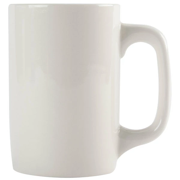 CAC China CAC PRM-12-W 11 Oz. Ivory (American White) Rolled Edge Straight China Mug - 36/Case 1 CAC China CAC PRM-12-W 11 Oz. Ivory (American White) Rolled Edge Straight China Mug - 36/Case