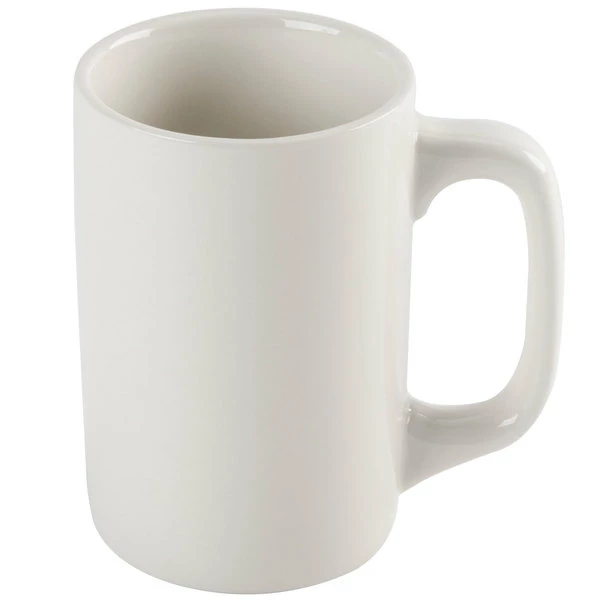 CAC China CAC PRM-12-W 11 Oz. Ivory (American White) Rolled Edge Straight China Mug - 36/Case 2 CAC China CAC PRM-12-W 11 Oz. Ivory (American White) Rolled Edge Straight China Mug - 36/Case - Image 2