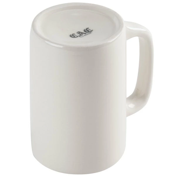 CAC China CAC PRM-12-W 11 Oz. Ivory (American White) Rolled Edge Straight China Mug - 36/Case 4 CAC China CAC PRM-12-W 11 Oz. Ivory (American White) Rolled Edge Straight China Mug - 36/Case - Image 4