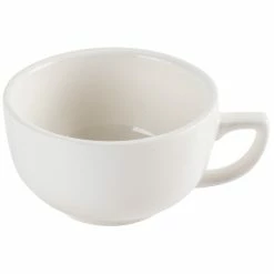 CAC China CAC REC-56 14 Oz. Ivory (American White) Rolled Edge China Cappuccino Cup - 36/Case