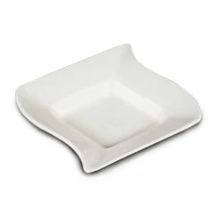 CAC China CAC SOH-2 Soho 4 1/2" Ivory (American White) Square Stoneware Saucer - 36/Case