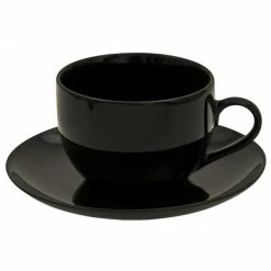10 Strawberry Street BCP0009 Black Coupe 8 Oz. Porcelain Cup / Saucer - 24/Case