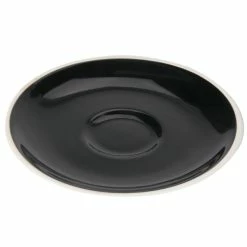 CAC China CAC E-3-BLK Venice 3.5 Oz. Black Espresso Cup With 4 7/8" Saucer - 48/Case -Rak Porcelain shop 504089
