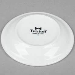 Tuxton CLE-046 Colorado 4 3/4" Bright White Narrow Rim China Demitasse Saucer - 36/Case 6 Tuxton CLE-046 Colorado 4 3/4" Bright White Narrow Rim China Demitasse Saucer - 36/Case -Rak Porcelain shop 680038
