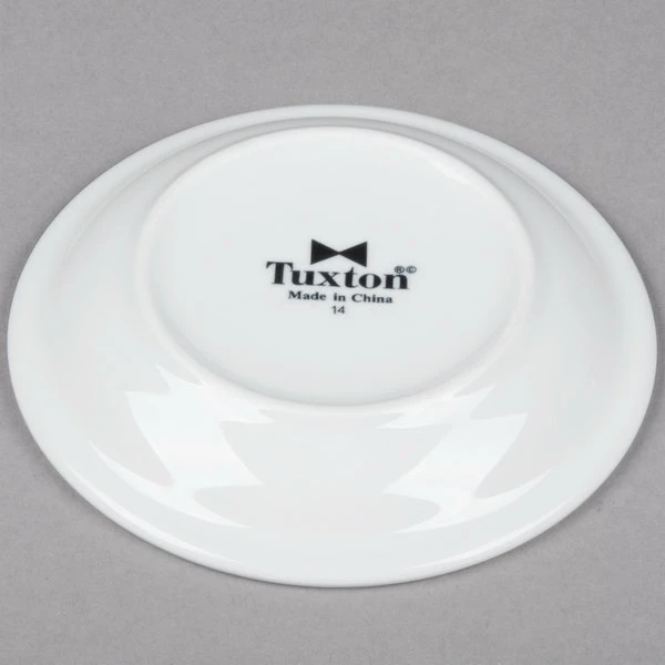 Tuxton CLE-046 Colorado 4 3/4" Bright White Narrow Rim China Demitasse Saucer - 36/Case 3 Tuxton CLE-046 Colorado 4 3/4" Bright White Narrow Rim China Demitasse Saucer - 36/Case - Image 3