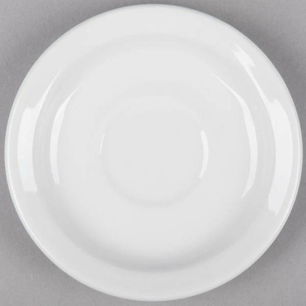 Tuxton CLE-046 Colorado 4 3/4" Bright White Narrow Rim China Demitasse Saucer - 36/Case 2 Tuxton CLE-046 Colorado 4 3/4" Bright White Narrow Rim China Demitasse Saucer - 36/Case - Image 2