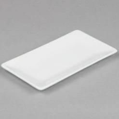 10 Strawberry Street B4504 Izabel Lam Pond 7 1/2" X 4" White Rectangular Bone China Plate - 48/Case -Rak Porcelain shop 691736