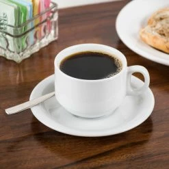 Tuxton CLE-057 Colorado 5 7/8" Bright White Narrow Rim China Saucer - 36/Case -Rak Porcelain shop 714819