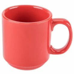 CAC China CAC PRM-12-R Red 12 Oz. Venice Stacking Mug - 36/Case 8 CAC China CAC PRM-12-R Red 12 Oz. Venice Stacking Mug - 36/Case -Rak Porcelain shop 876942