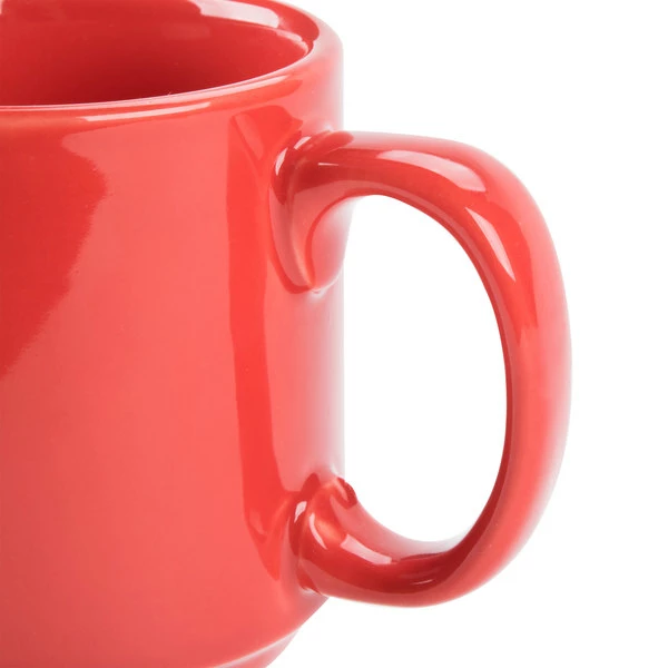 CAC China CAC PRM-12-R Red 12 Oz. Venice Stacking Mug - 36/Case 6 CAC China CAC PRM-12-R Red 12 Oz. Venice Stacking Mug - 36/Case - Image 6