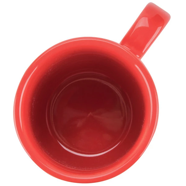 CAC China CAC PRM-12-R Red 12 Oz. Venice Stacking Mug - 36/Case 4 CAC China CAC PRM-12-R Red 12 Oz. Venice Stacking Mug - 36/Case - Image 4