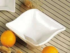 CAC China CAC SOH-76 Soho 20 Oz. Ivory (American White) Square Stoneware Bowl - 36/Case
