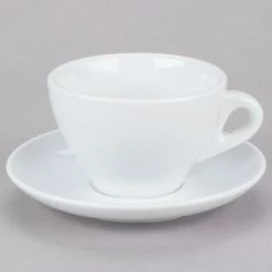 CAC China CAC E-11 Venice 11 Oz. White Cup With 6 1/2" Saucer - 24/Case 8 CAC China CAC E-11 Venice 11 Oz. White Cup With 6 1/2" Saucer - 24/Case -Rak Porcelain shop 881777
