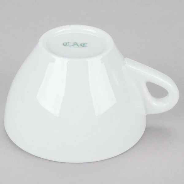 CAC China CAC E-11 Venice 11 Oz. White Cup With 6 1/2" Saucer - 24/Case 5 CAC China CAC E-11 Venice 11 Oz. White Cup With 6 1/2" Saucer - 24/Case - Image 5