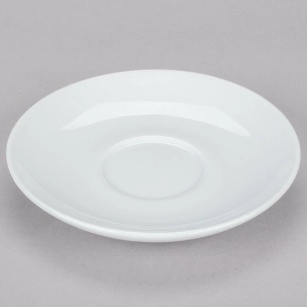 CAC China CAC E-11 Venice 11 Oz. White Cup With 6 1/2" Saucer - 24/Case 6 CAC China CAC E-11 Venice 11 Oz. White Cup With 6 1/2" Saucer - 24/Case - Image 6