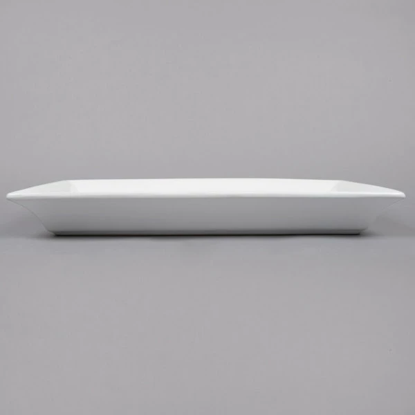 American Metalcraft Prestige CER21 21" X 13" White Rectangular Stoneware Platter 5 American Metalcraft Prestige CER21 21" X 13" White Rectangular Stoneware Platter - Image 5