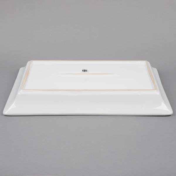 American Metalcraft Prestige CER21 21" X 13" White Rectangular Stoneware Platter 6 American Metalcraft Prestige CER21 21" X 13" White Rectangular Stoneware Platter - Image 6