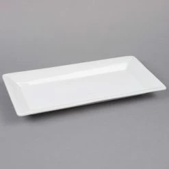 American Metalcraft Prestige CER23 18" X 8 3/4" White Rectangular Stoneware Platter -Rak Porcelain shop 889506