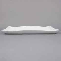 American Metalcraft Prestige CER25 21" X 13 1/2" Wavy Rectangular Stoneware Platter -Rak Porcelain shop 889606