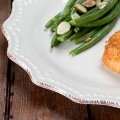 10 Strawberry Street OXFRD-CRM-1 Oxford 11" Brown Rim Cream Stoneware Plate - 12/Case -Rak Porcelain shop 927384