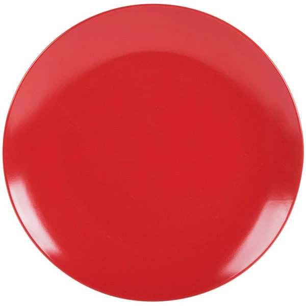10 Strawberry Street WM-1-RED Wazee Matte 10 1/2" Round Red Stoneware Dinner Plate - 24/Case 2 10 Strawberry Street WM-1-RED Wazee Matte 10 1/2" Round Red Stoneware Dinner Plate - 24/Case - Image 2