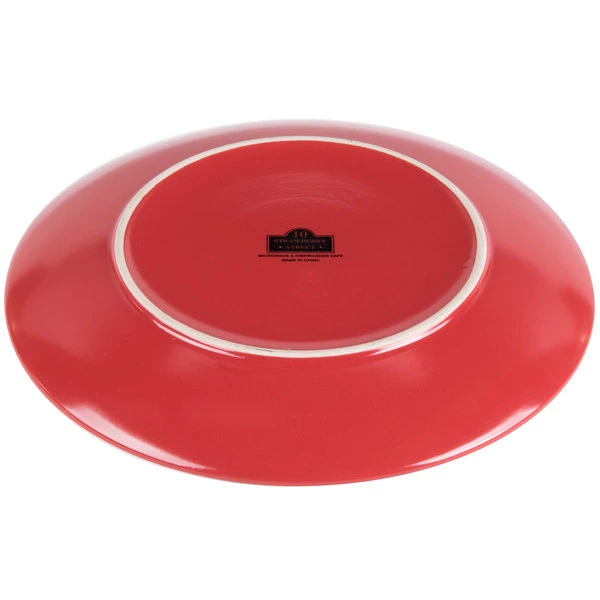 10 Strawberry Street WM-1-RED Wazee Matte 10 1/2" Round Red Stoneware Dinner Plate - 24/Case 3 10 Strawberry Street WM-1-RED Wazee Matte 10 1/2" Round Red Stoneware Dinner Plate - 24/Case - Image 3