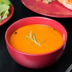 10 Strawberry Street WM-7-RED Wazee Matte 16 Oz. Round Red Stoneware Cereal Bowl - 24/Case