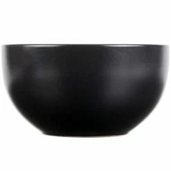 10 Strawberry Street WM-7-BLK Wazee Matte 16 Oz. Round Black Stoneware Cereal Bowl - 24/Case -Rak Porcelain shop 978368