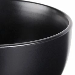 10 Strawberry Street WM-7-BLK Wazee Matte 16 Oz. Round Black Stoneware Cereal Bowl - 24/Case -Rak Porcelain shop 978370